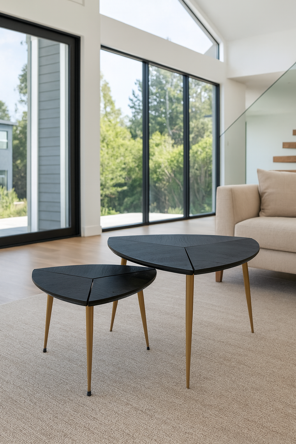 Sakura - Set De 2 Tables Gigognes - Fibre De Bois/Métal