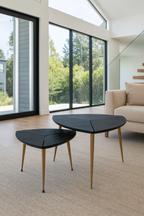 Sakura - Set De 2 Tables Gigognes - Fibre De Bois/Métal