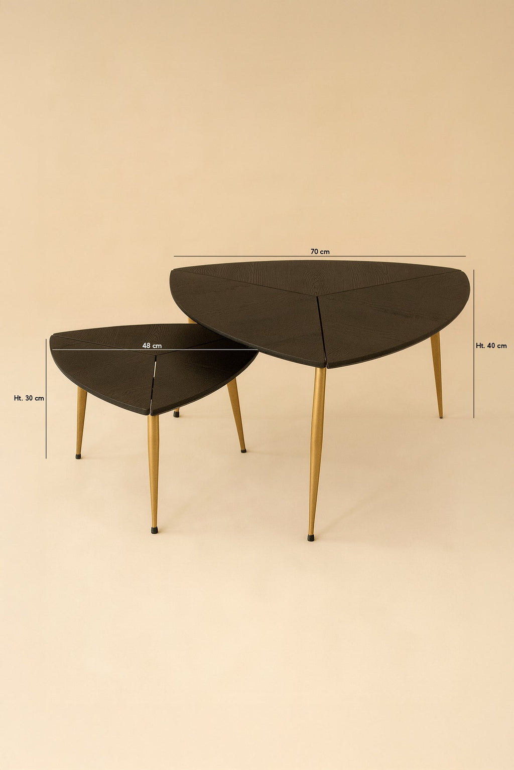 Sakura - Set De 2 Tables Gigognes - Fibre De Bois/Métal