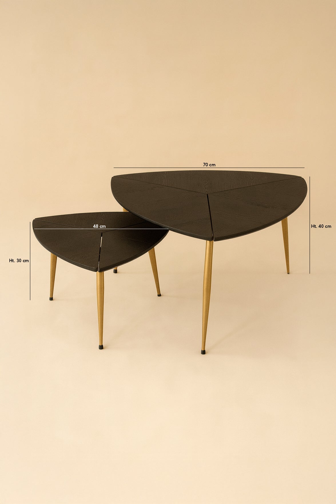 Sakura - Set De 2 Tables Gigognes - Fibre De Bois/Métal