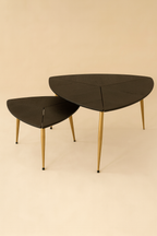 Sakura - Set De 2 Tables Gigognes - Fibre De Bois/Métal