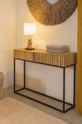 Tahaa - Console - Branche De Teck/Métal - Noir