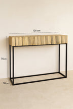 Tahaa - Console - Branche De Teck/Métal - Noir