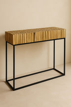 Tahaa - Console - Branche De Teck/Métal - Noir
