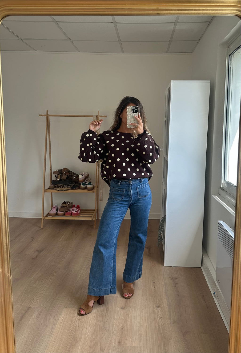 Pull à pois chocolat Zélie