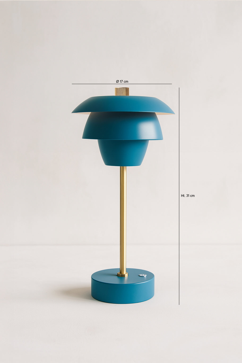 Lámpara de mesa de metal Moxy - Azul