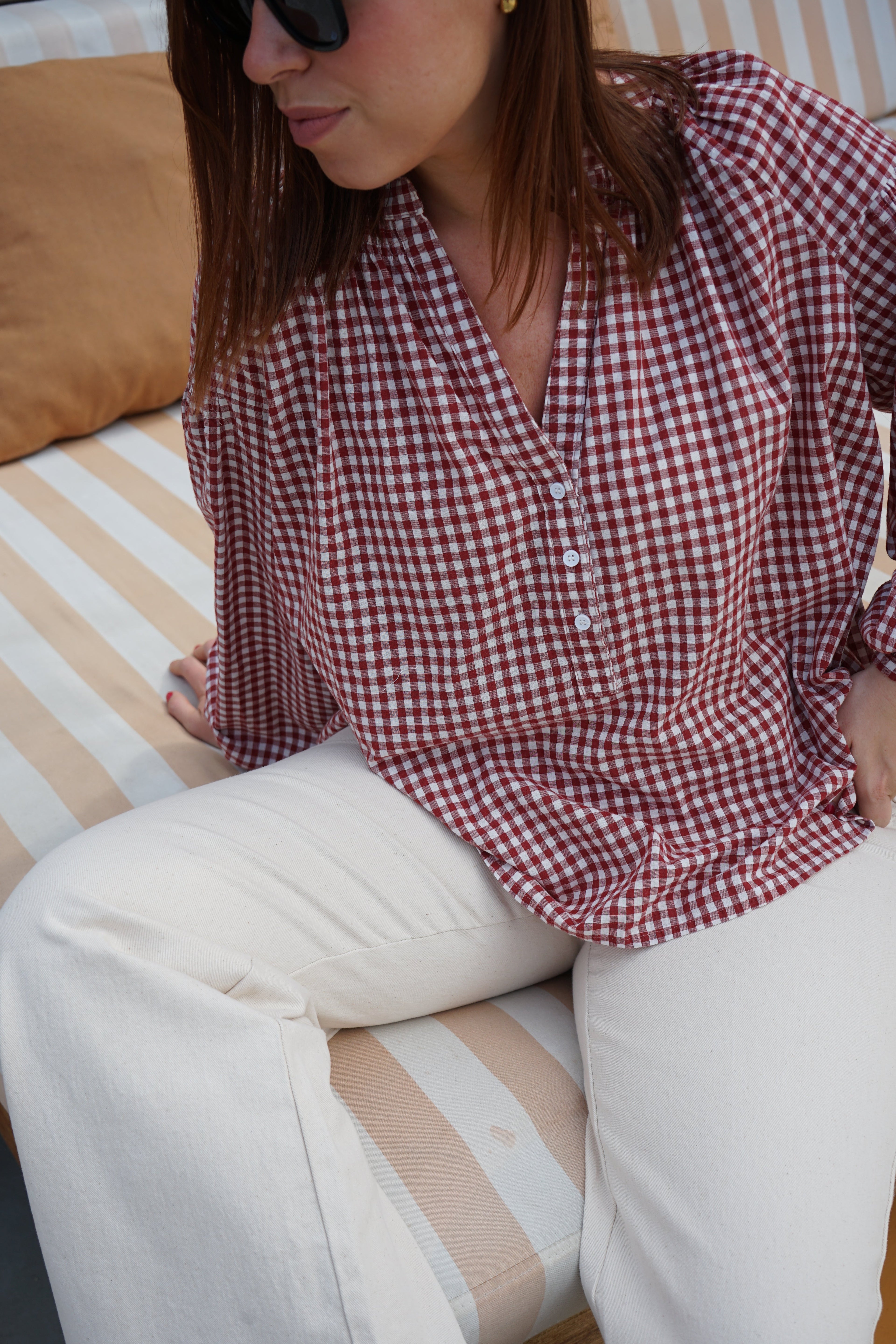 Blusa de cuadros rojos Clothilde