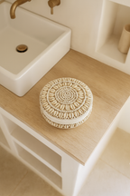 Caja De Bambú Koloa Decorada Con Conchas - Blanco