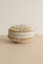Caja De Bambú Koloa Decorada Con Conchas - Blanco
