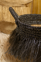 Zalo - Panier - Abaca - Noir/Naturel
