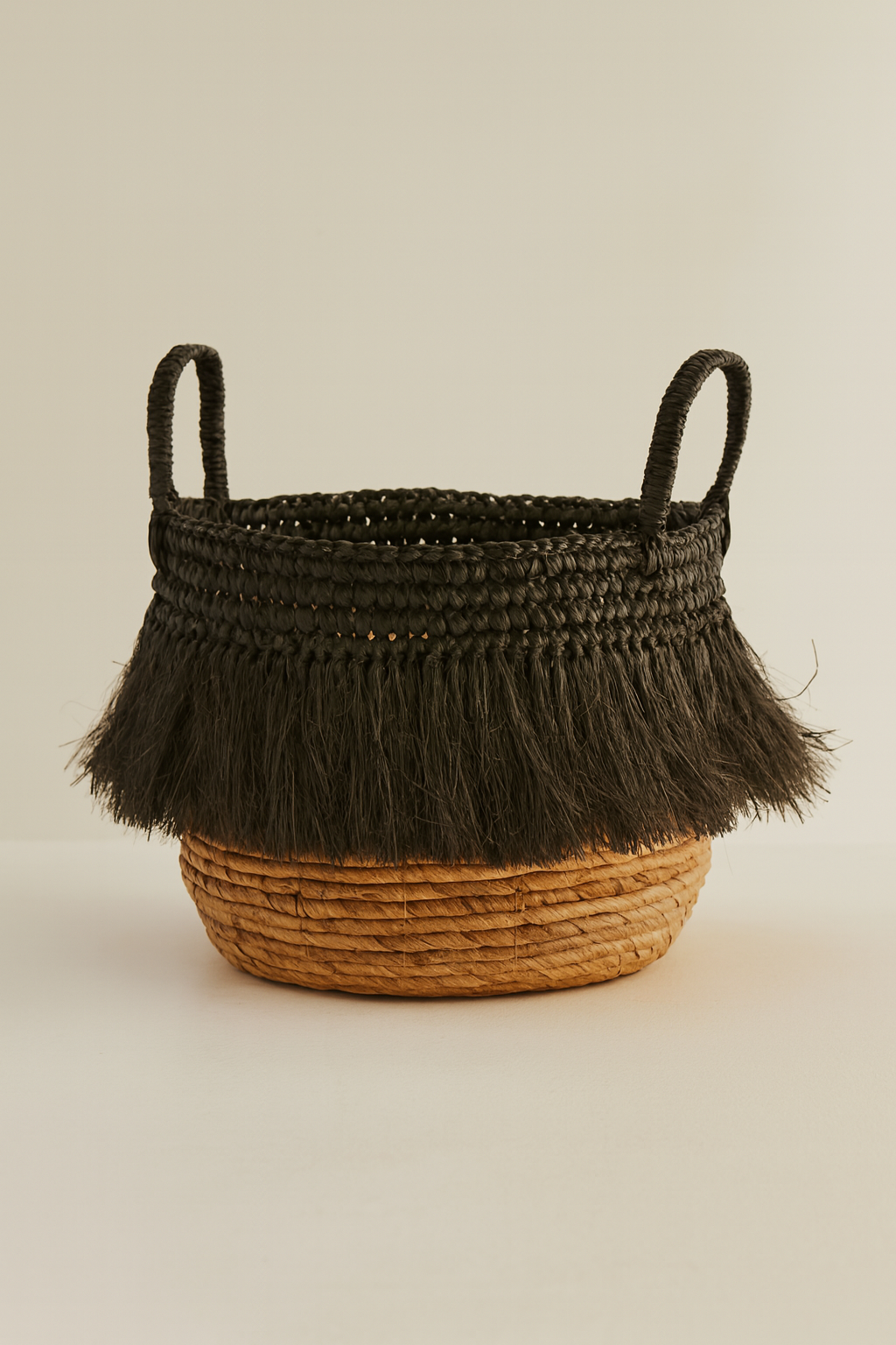 Zalo - Panier - Abaca - Noir/Naturel