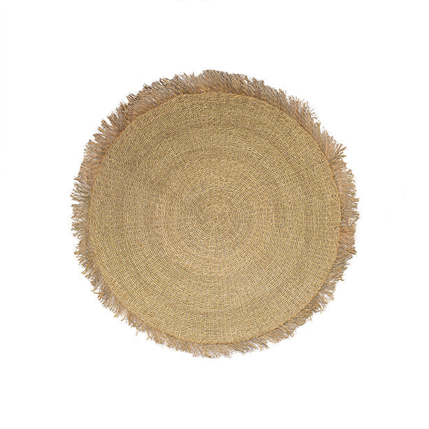 Serifos Rug In Natural Fibers With Fringes