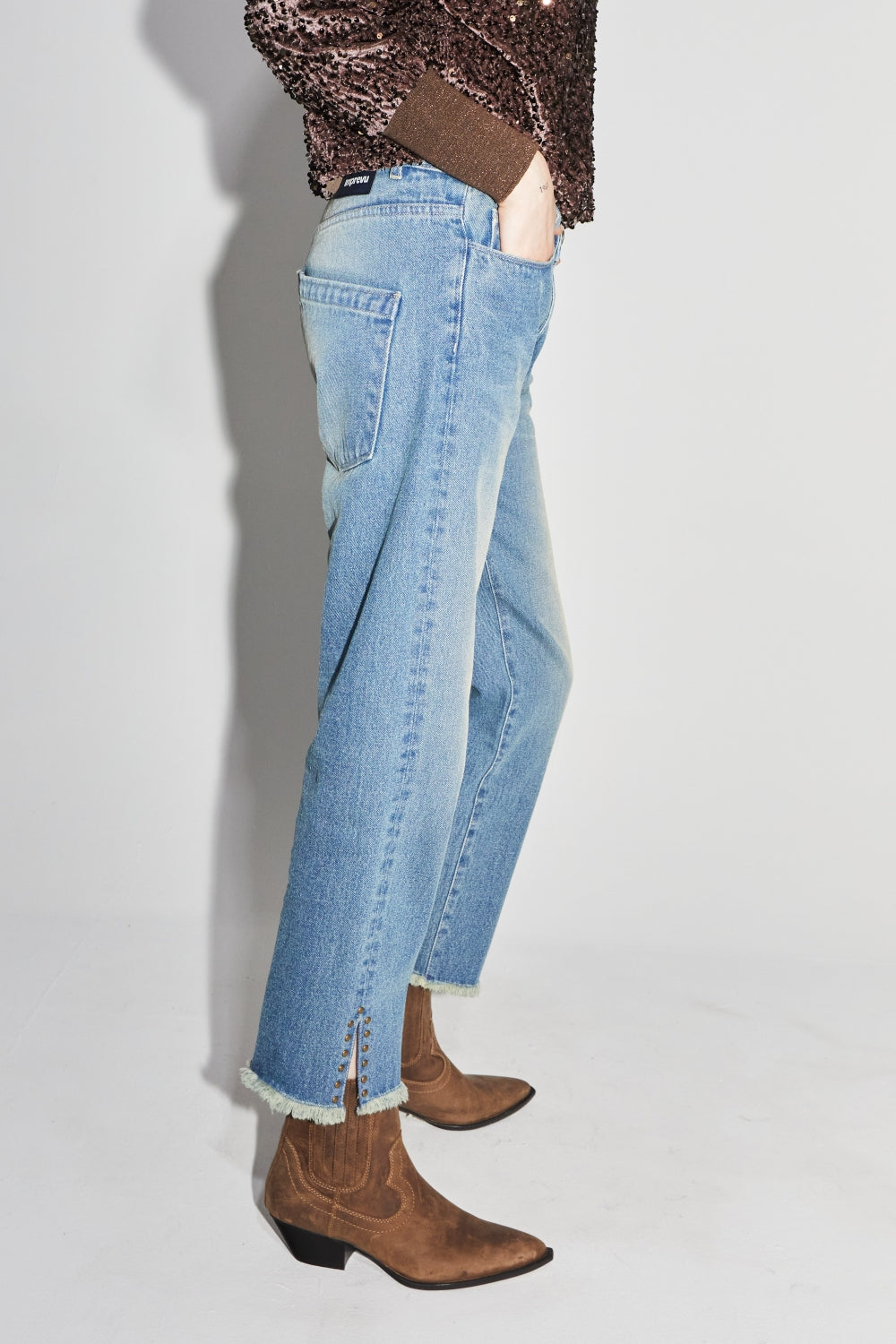 Alex Straight Used Blue Jeans - Blå