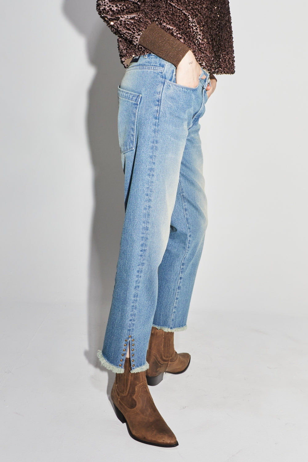 Alex Straight Used Blue Jeans - Blå