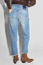 Alex Straight Used Blue Jeans - Blå