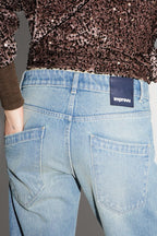 Alex Straight Used Blue Jeans - Blå