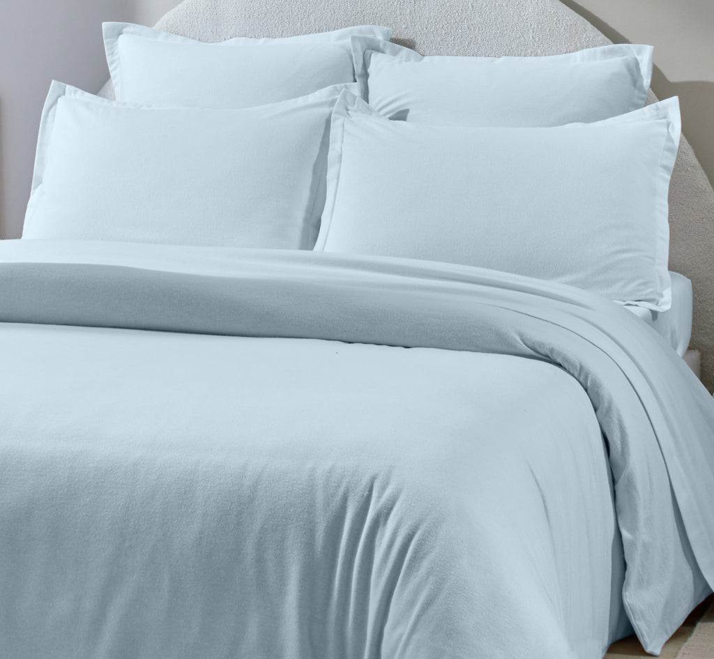 Orea - Taie D'Oreiller - 100% Flanelle De Coton - Bleu