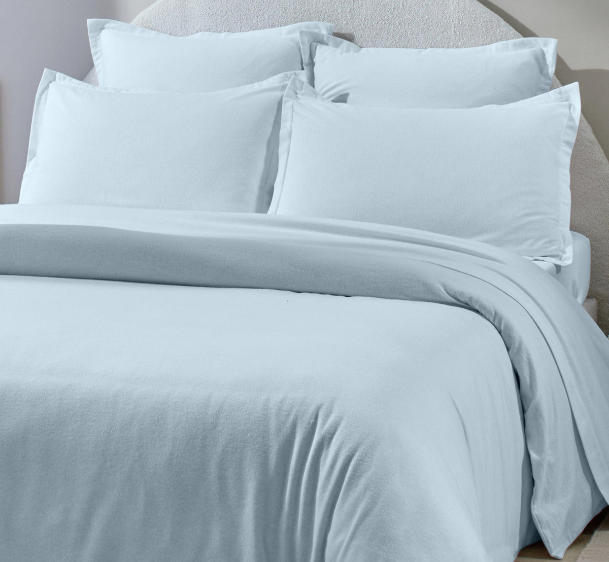 Orea - Taie D'Oreiller - 100% Flanelle De Coton - Bleu