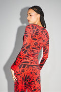 The Ela Velvet Wrap Blouse Kiku