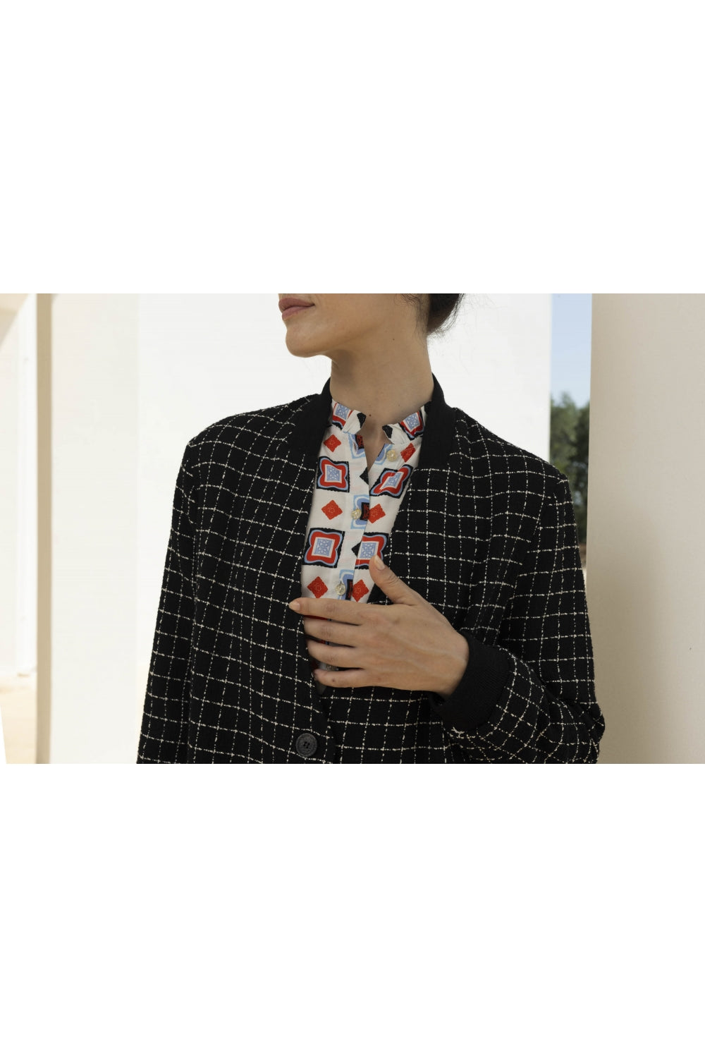 Cazadora bomber de tweed siroco negro de The Leonard