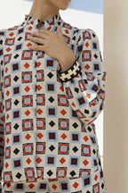 The Darline Scarf Print Shirt