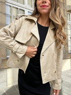 Veste effet suédine Jihane beige