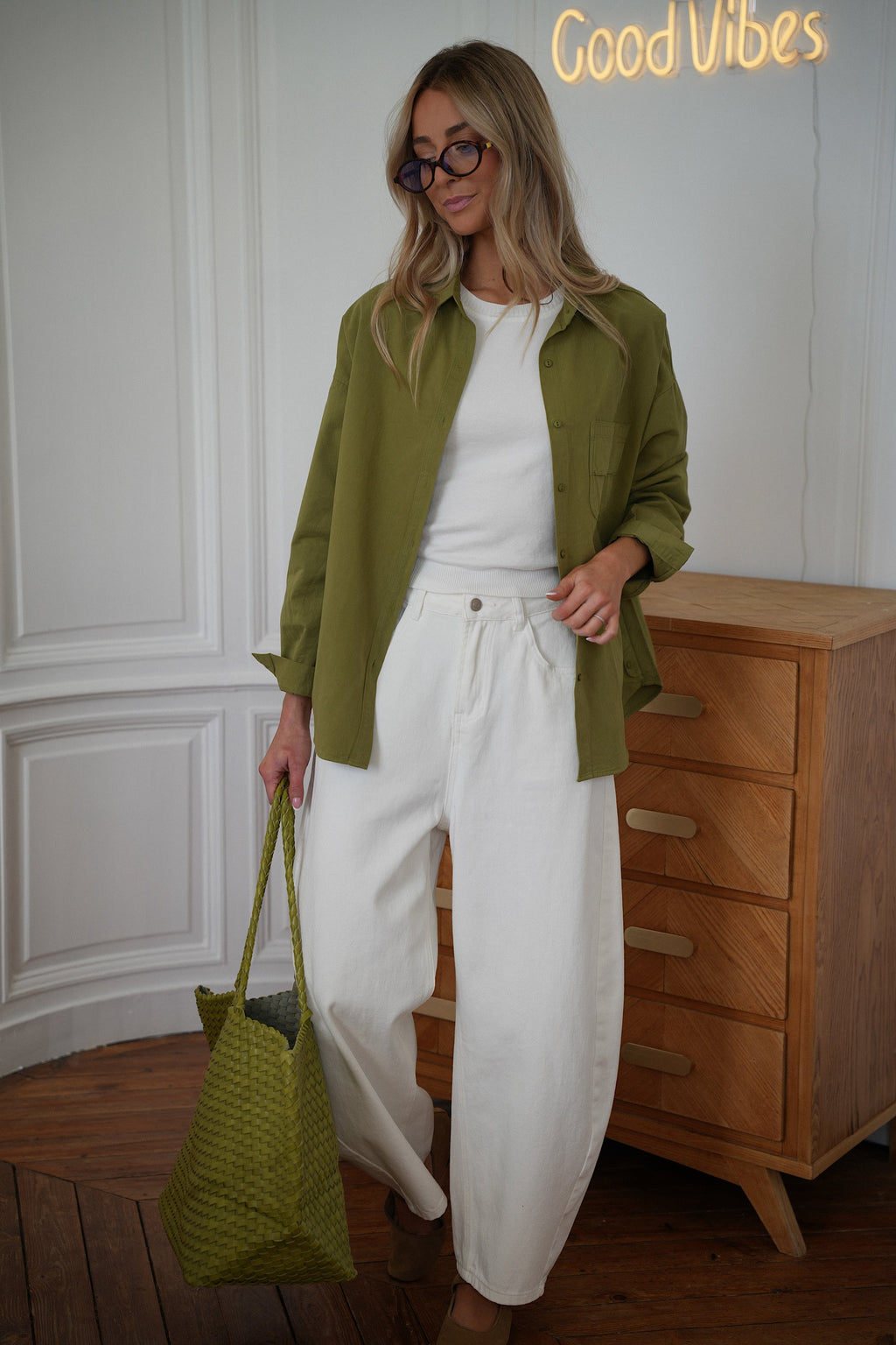 Camisa recta Roxane - Verde