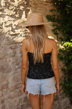 Top Pailleté Aby - Noir