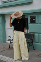 Chelsea Wide Leg Pants - Yellow