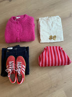 Lima Red / Fuschia Striped Clutch