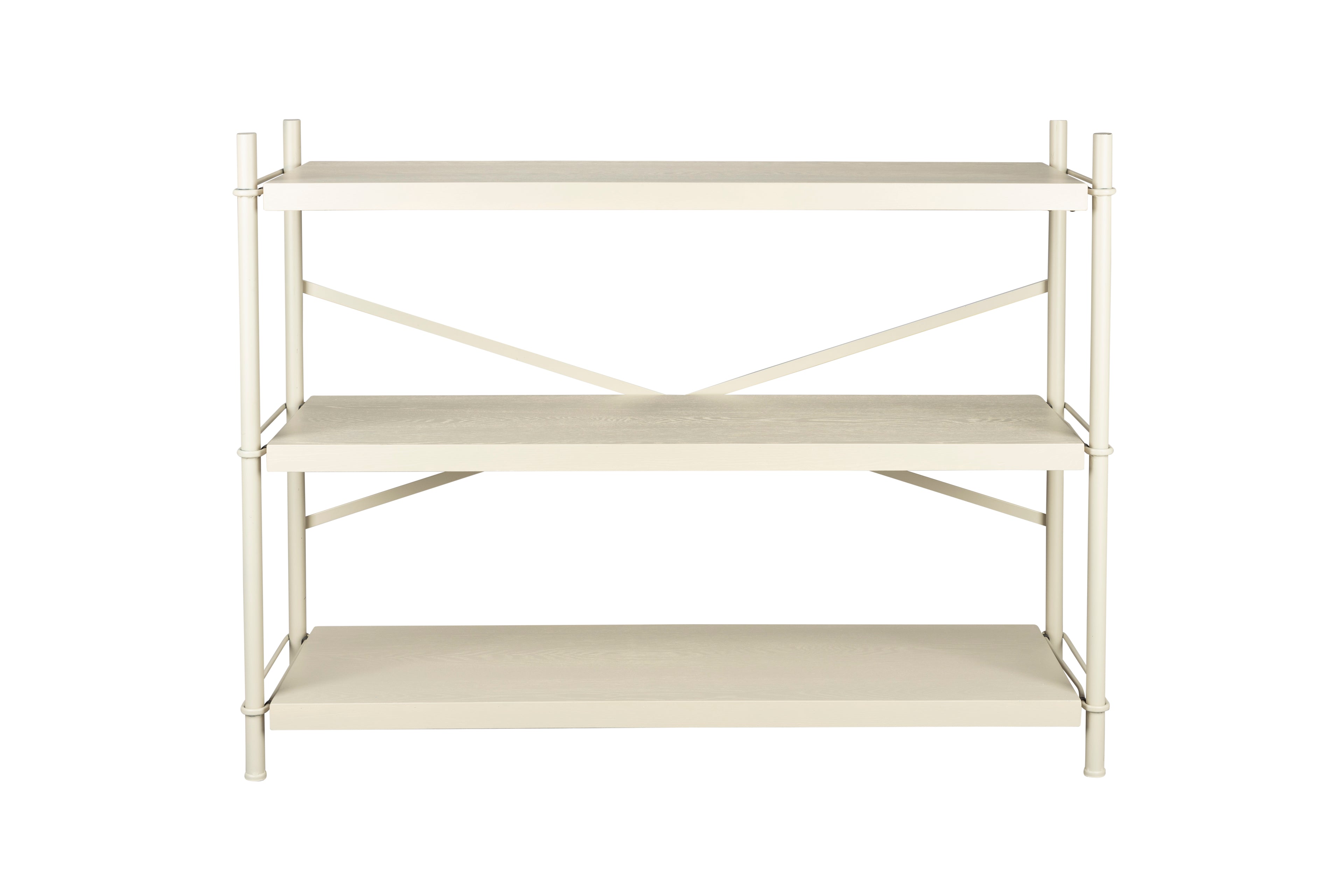 Iron Shelf Low - Shelf - Rubberwood - Beige