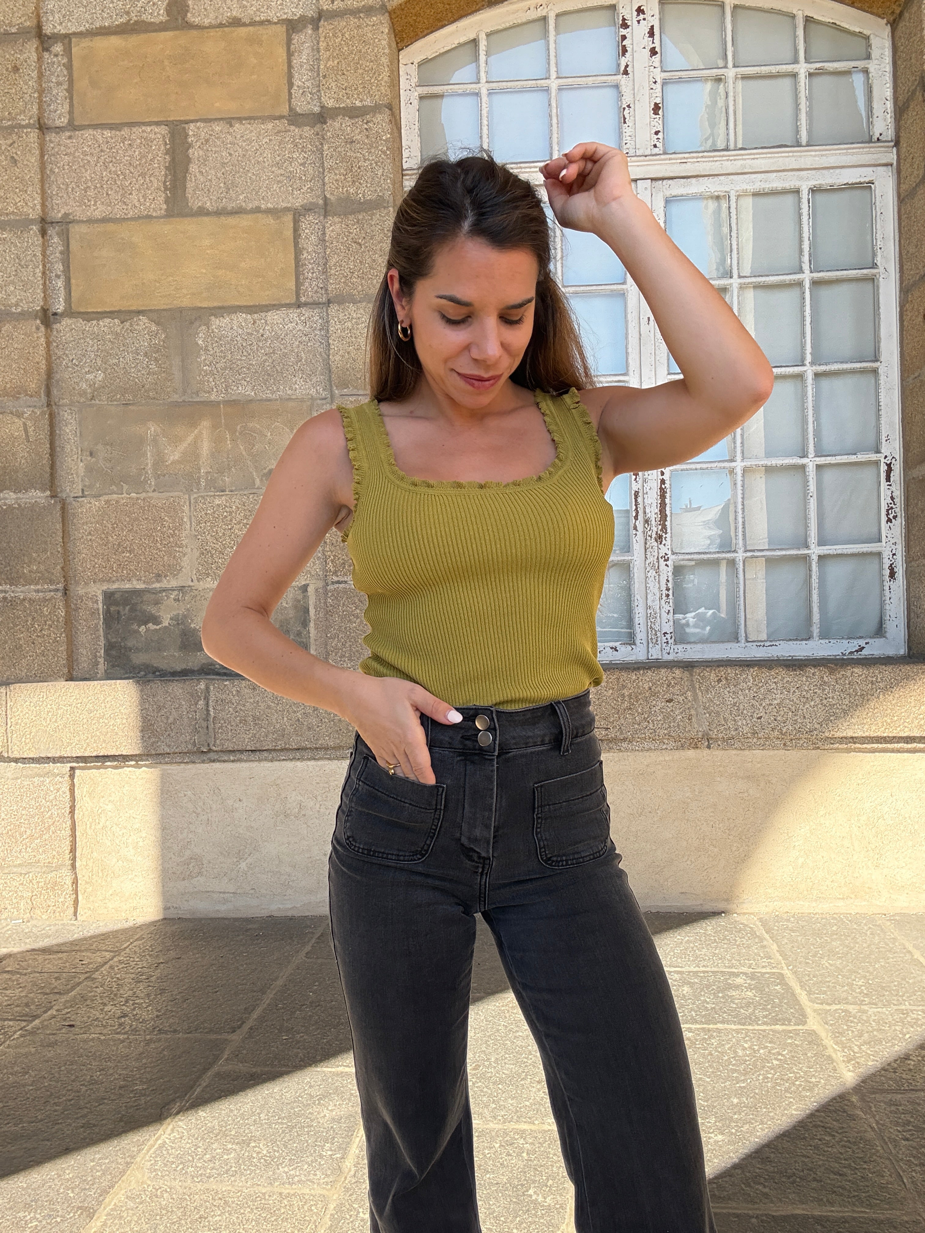 Olive Green Nora Top