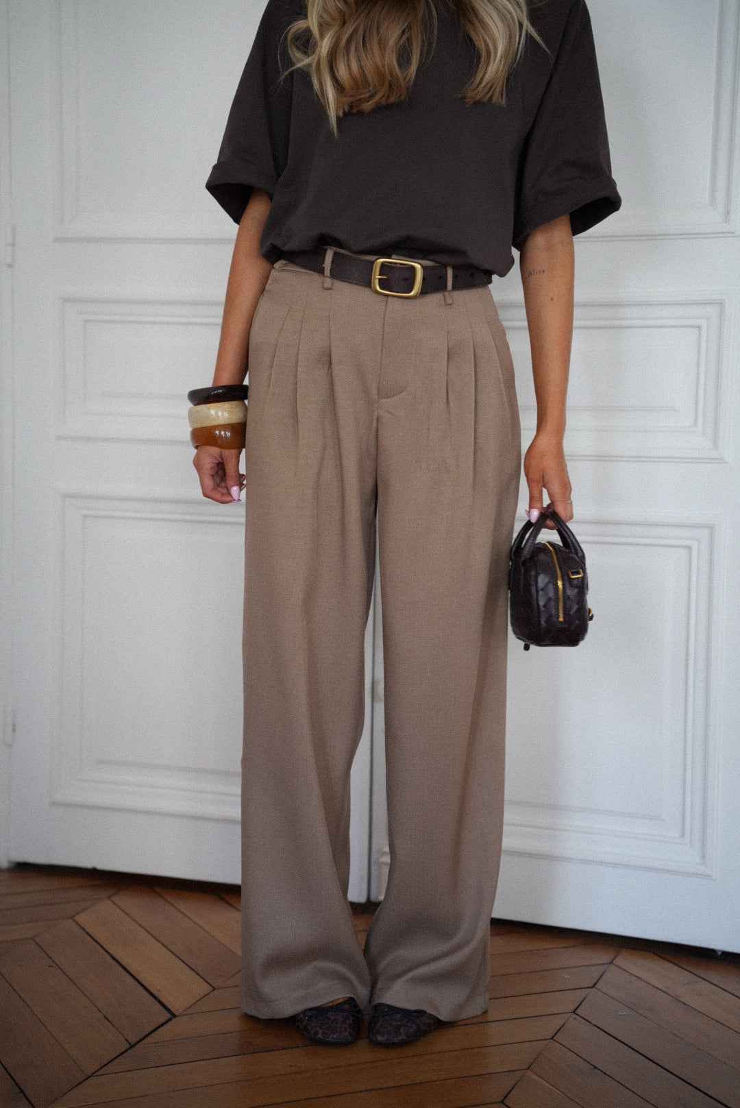 Pantalón recto Achille - Taupe