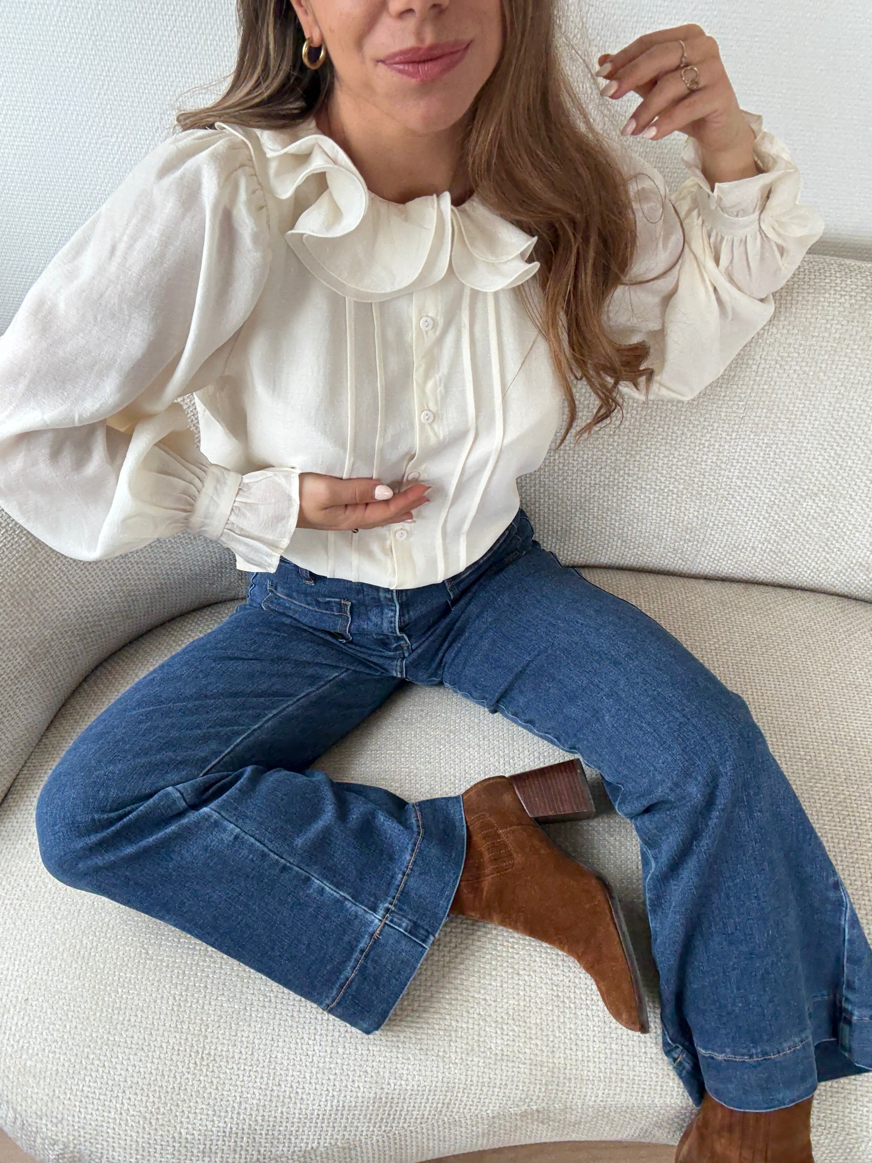 Ecru Brown Blouse