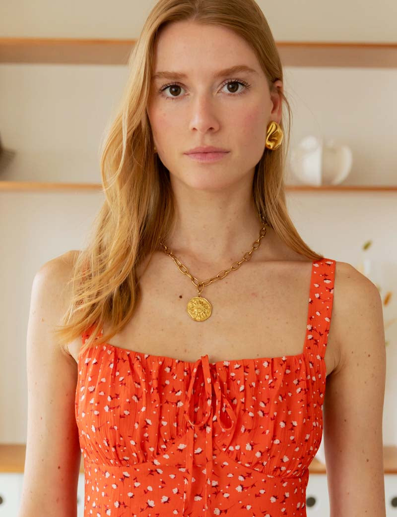 Noemie Floral Red Dress