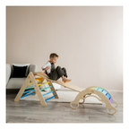 Pikler Triangle + Large Double Sided Slide + Balance Seesaw