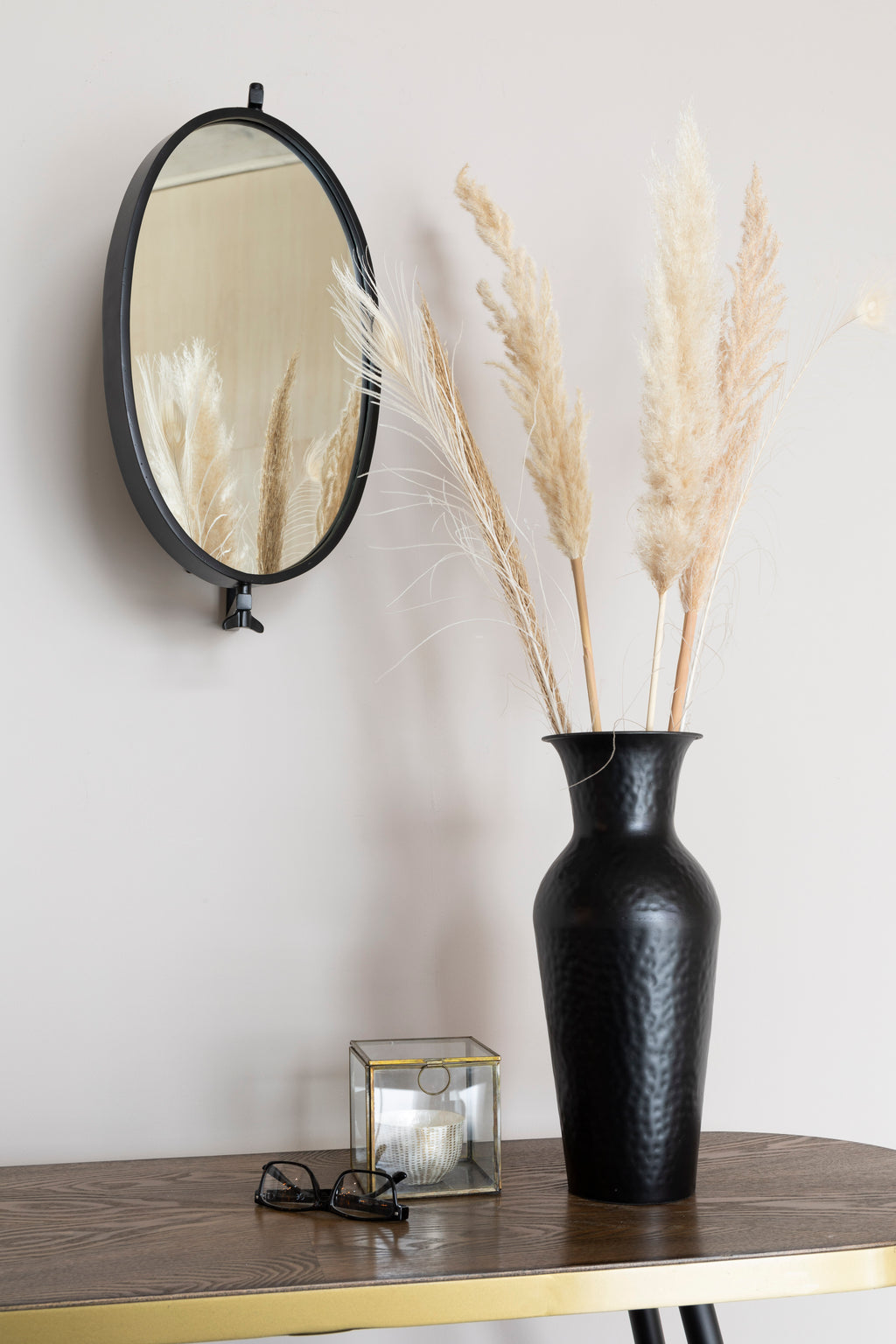 Lara - Miroir - Fer - Noir/Doré