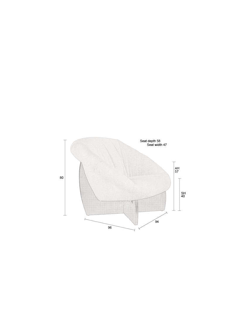 Emilius - Sillón lounge - Tela - Beige
