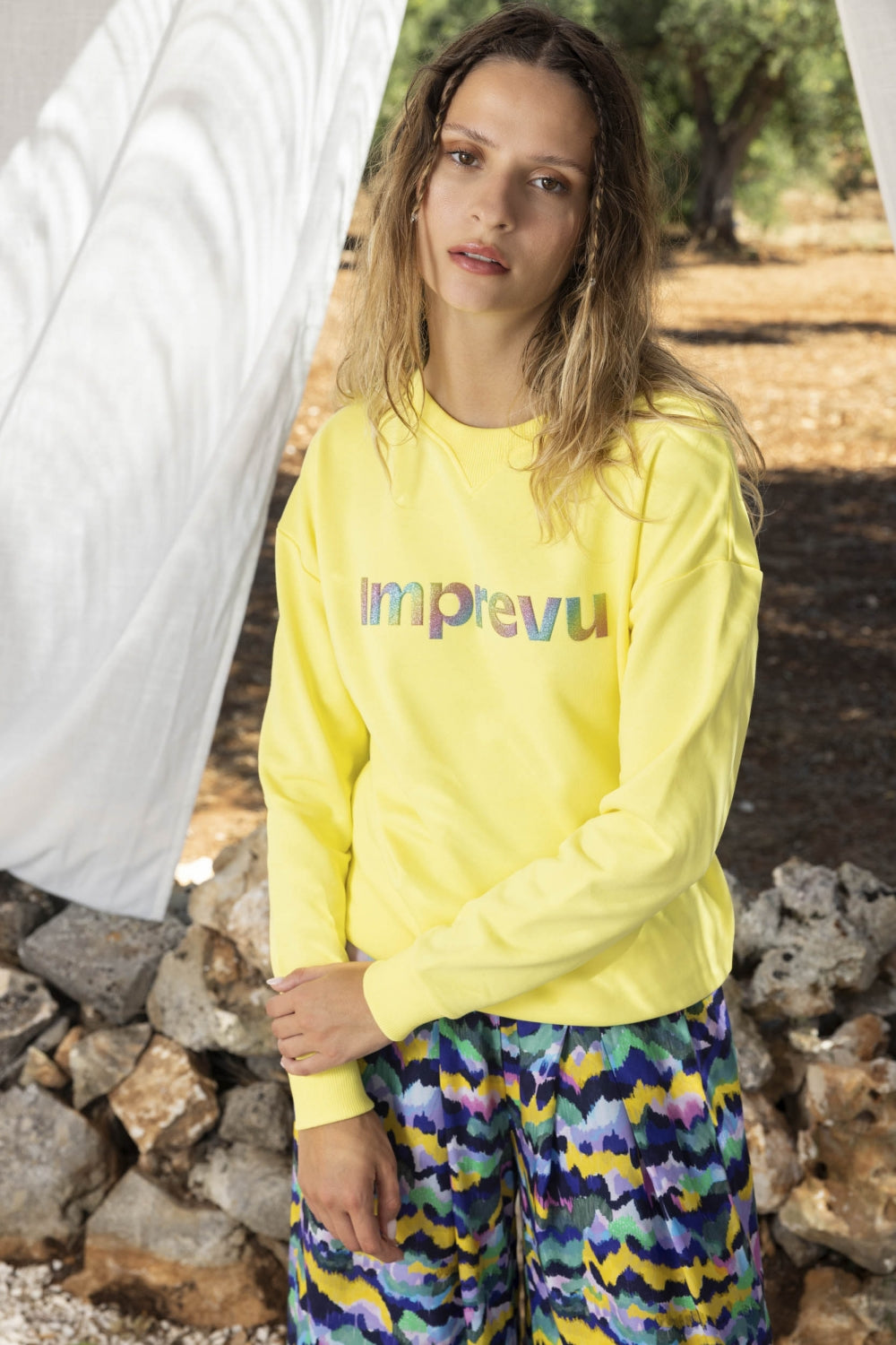 The Dario Rainbow Sweatshirt Yellow