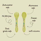Silicone Fork & Spoon Set - The Dinosaur