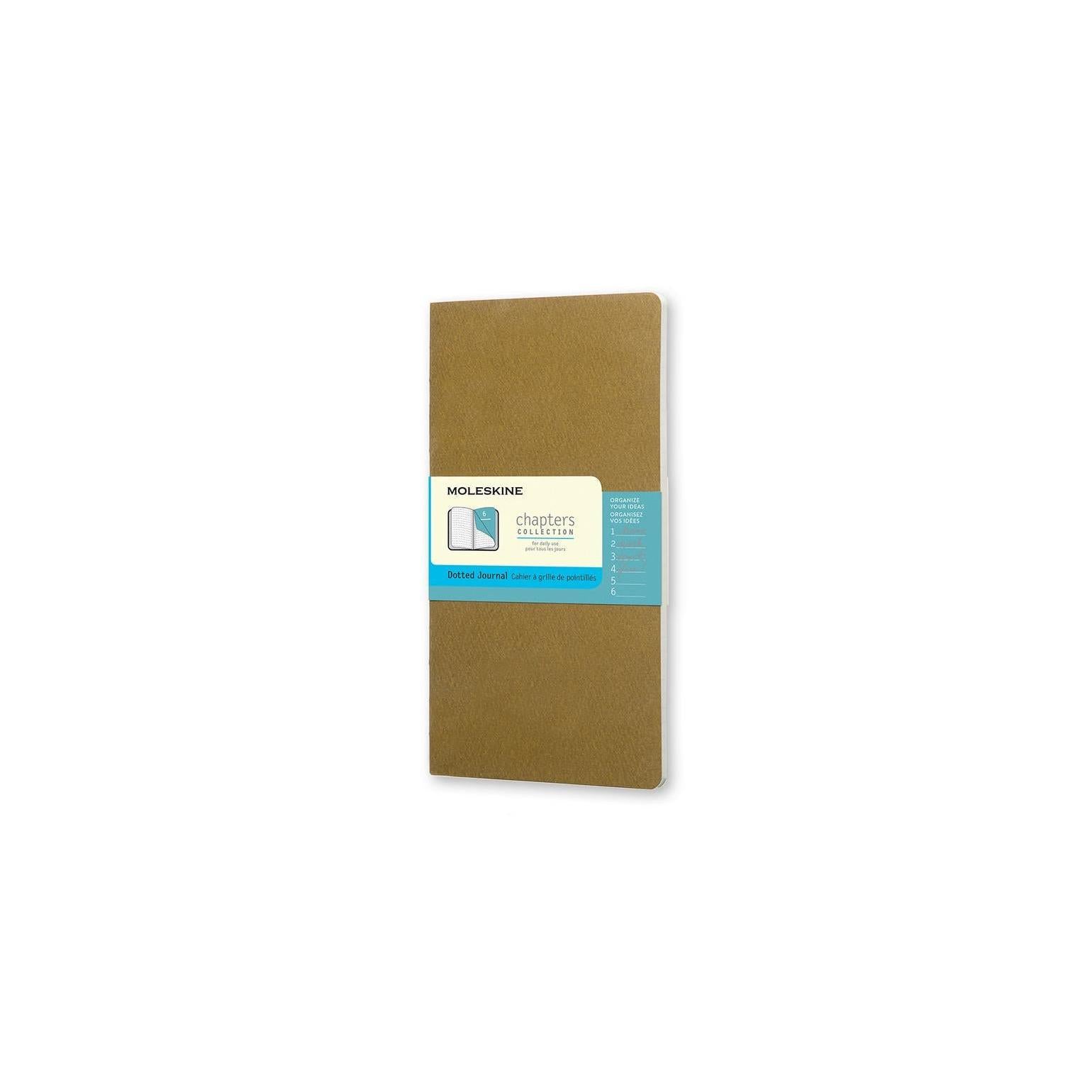 Carnet Chapters Slim Medium 9.5X18 - Pages Pointillées - Olive Fauve