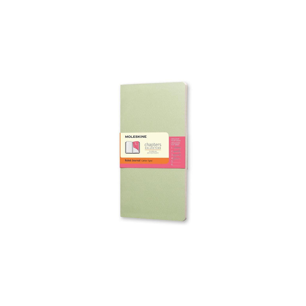 Carnet Chapters Slim Medium 9.5X18 - Pages Lignées - Vert Brume