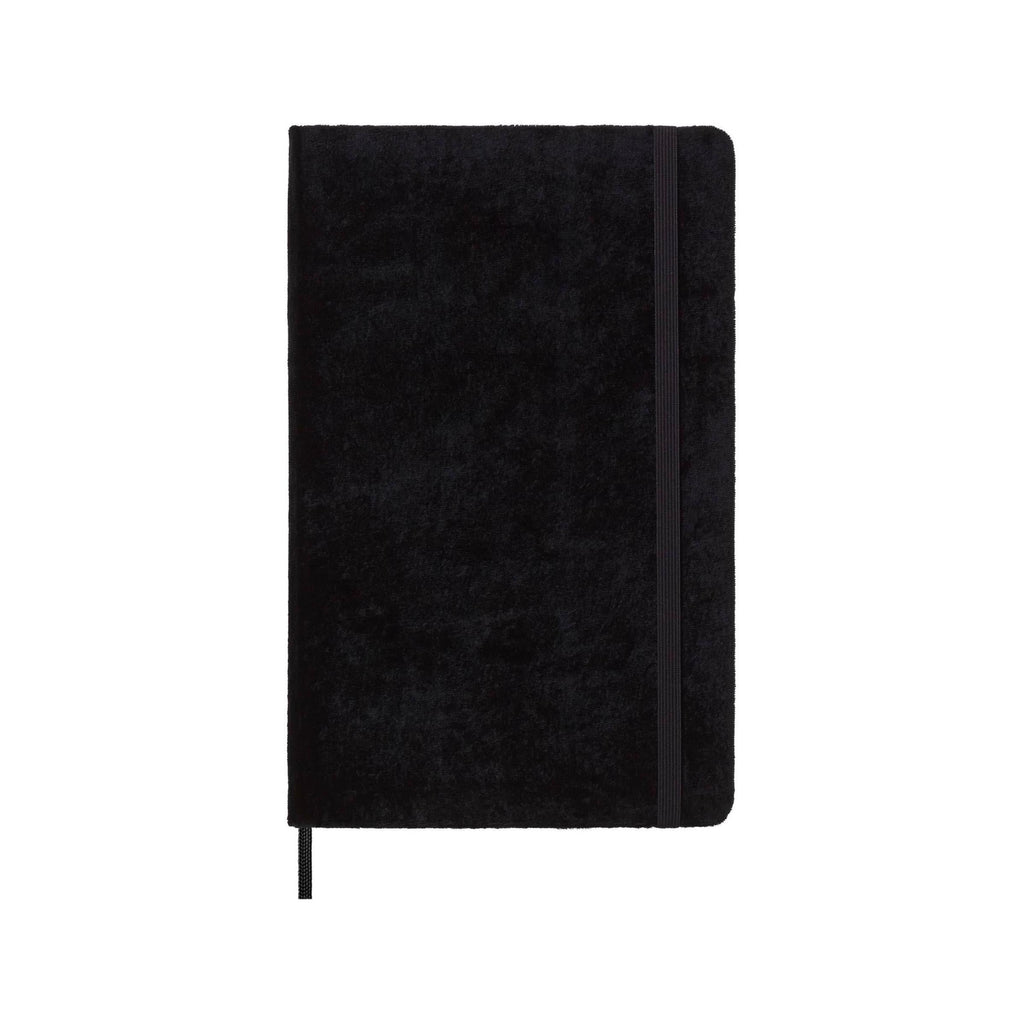 Carnet Textile Large 13X21 - Pages Lignées - Noir