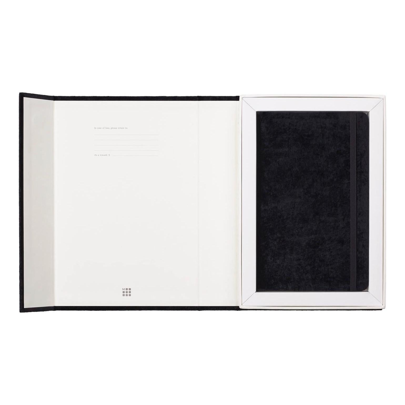Carnet Textile Large 13X21 - Pages Lignées - Noir