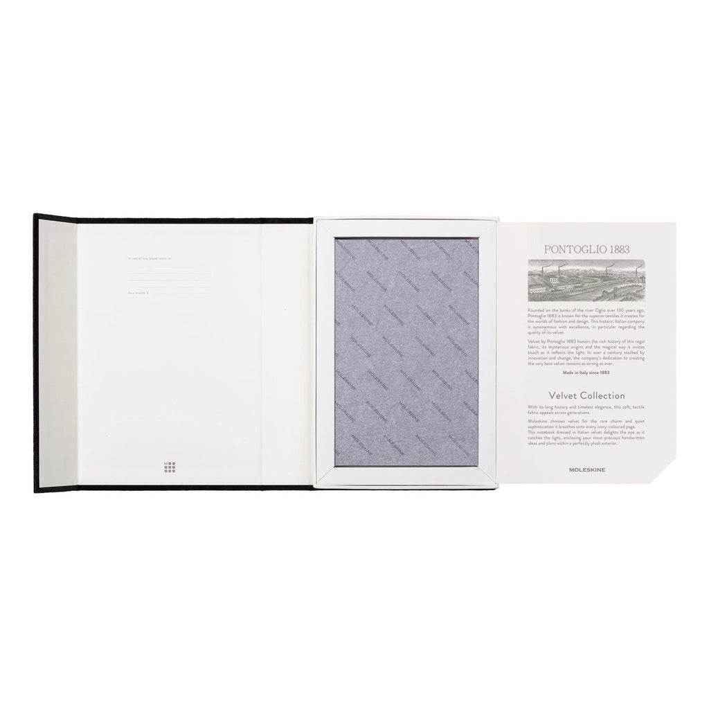 Carnet Textile Large 13X21 - Pages Lignées - Noir