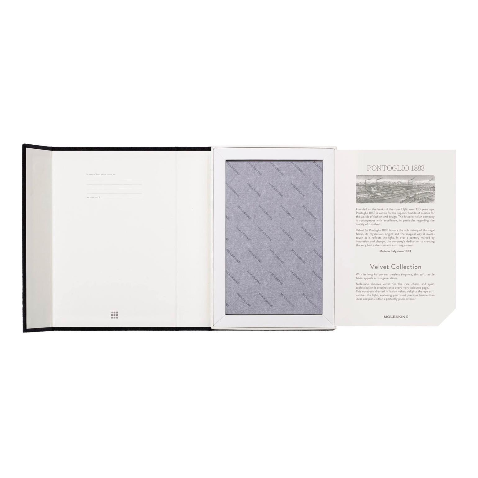 Carnet Textile Large 13X21 - Pages Lignées - Noir