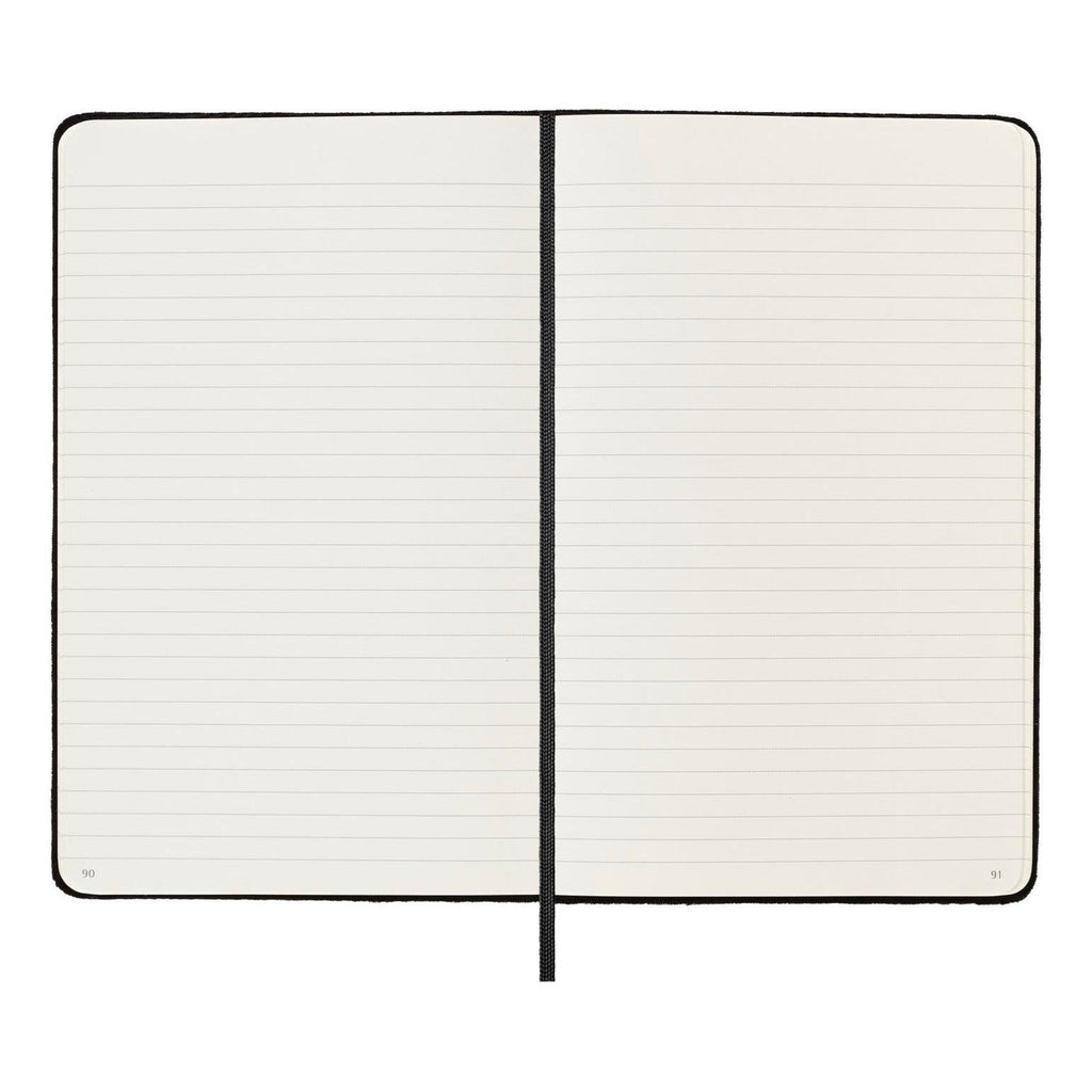 Carnet Textile Large 13X21 - Pages Lignées - Noir