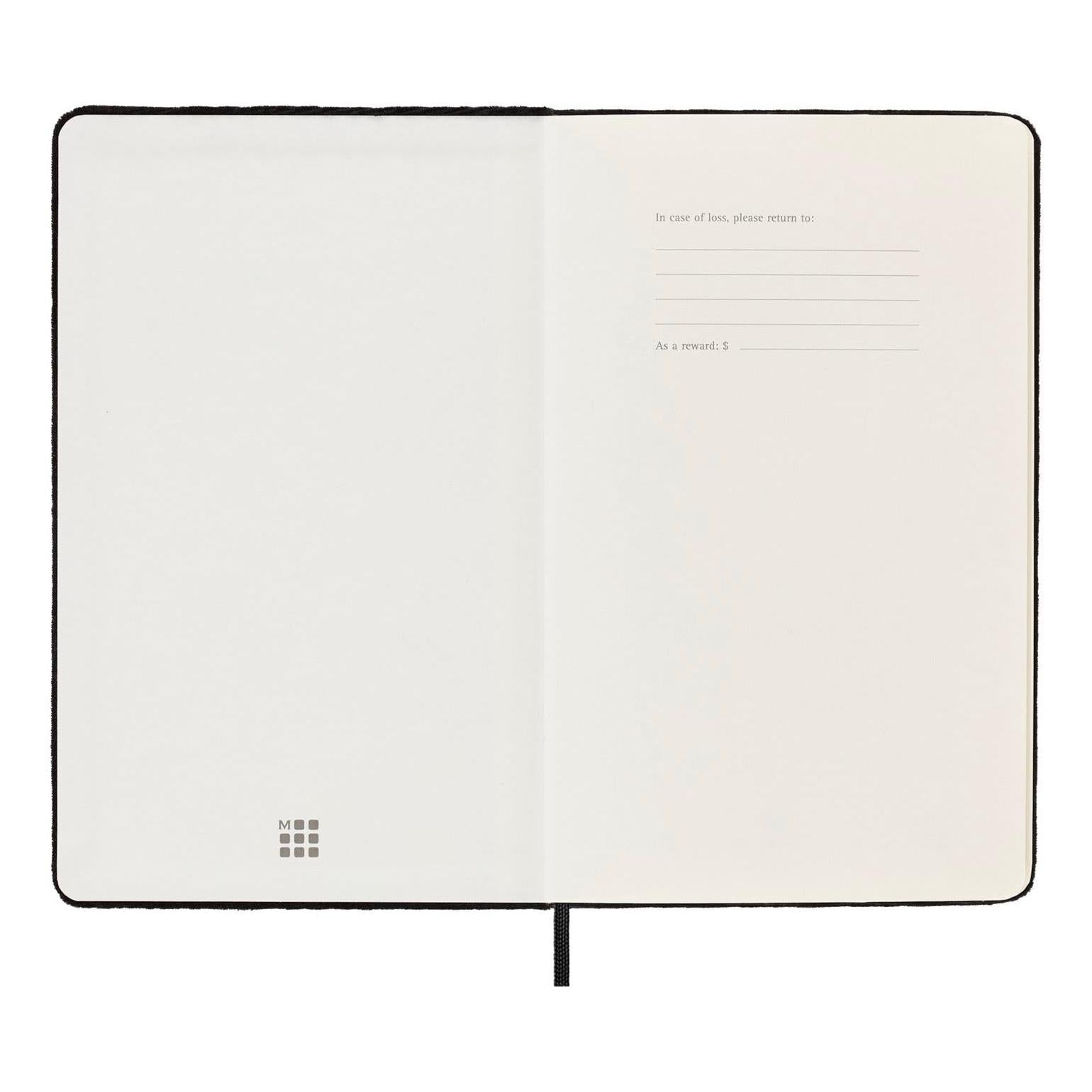 Carnet Textile Large 13X21 - Pages Lignées - Noir