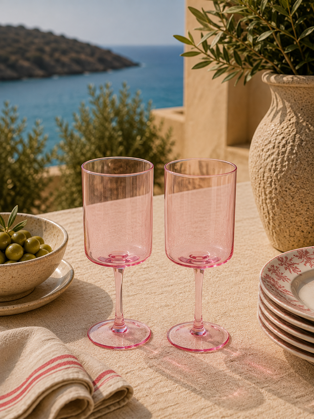 Rainbow - Set De 2 Verres À Vin - Verre - Rose
