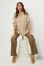 Beige/White Shirt - Women